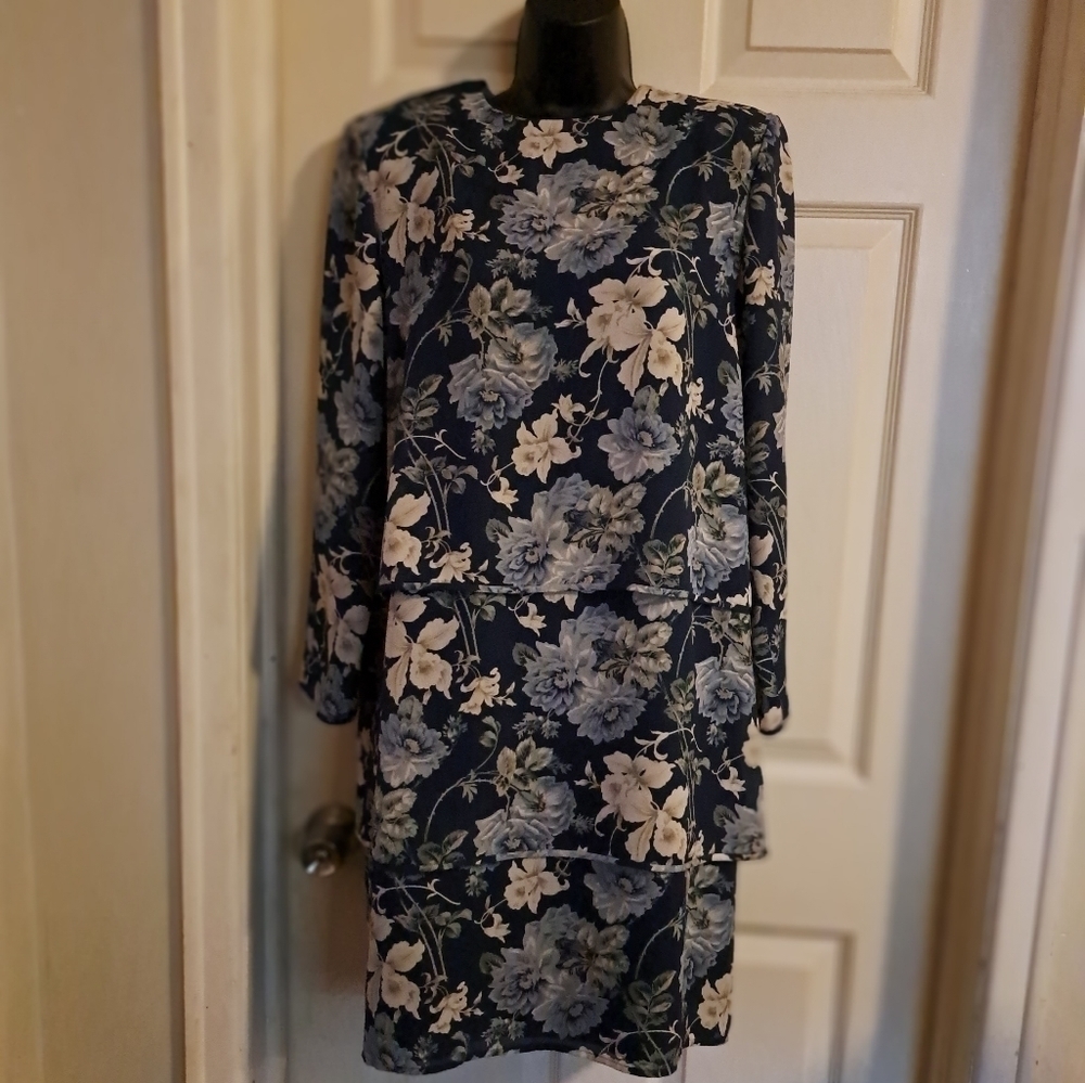 Talbots layerd Floral dress size 12